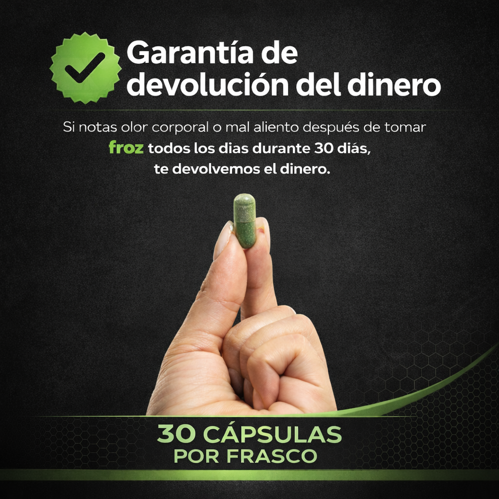Froz® | Cápsula natural que elimina el mal aliento y mal olor corporal