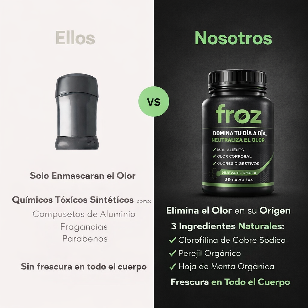 Froz® | Cápsula natural que elimina el mal aliento y mal olor corporal